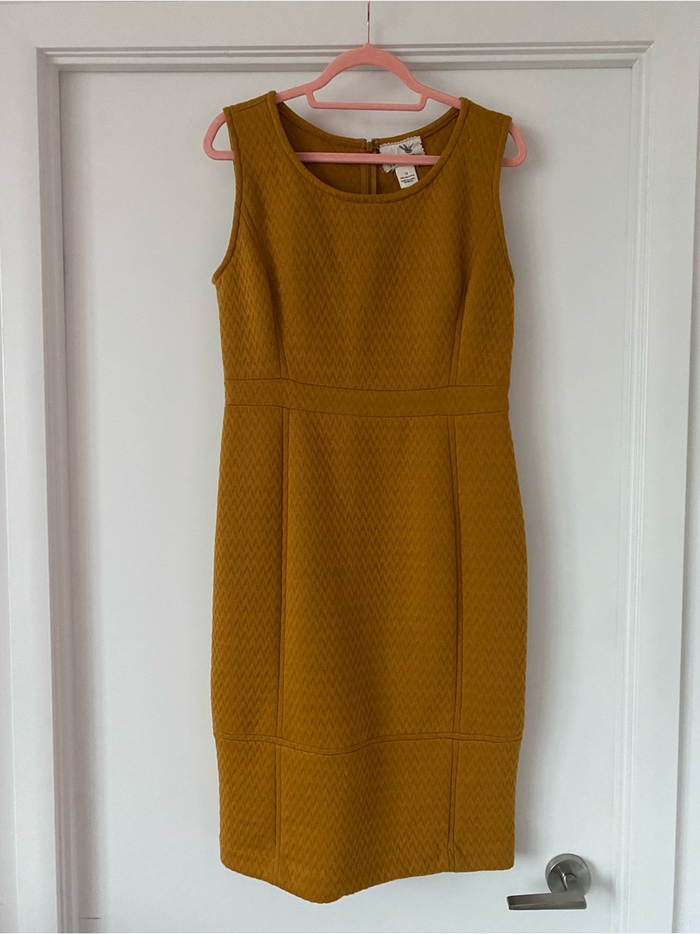 Tabitha by Anthropologie l Mustard Textured Sheath Dress